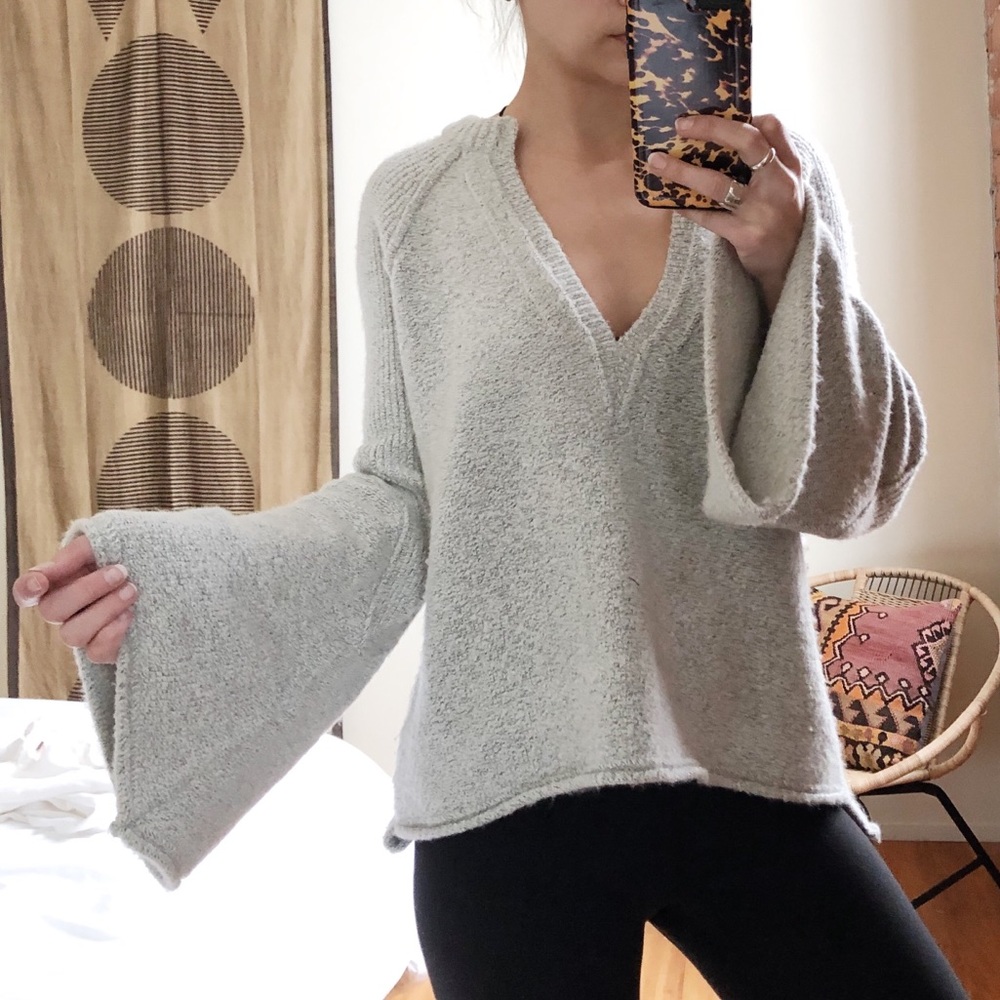 Free People • Lovely Lines Sweater Grey - Picture 3 of 7